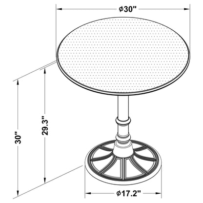 Round Dining Table &amp; Pedestal Base - Brown