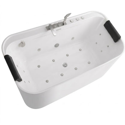 Serenity - Massage Bathtub With Whirlpool Massage, Bubble Bath, LED Air Jets And Hidden Waterfall - White