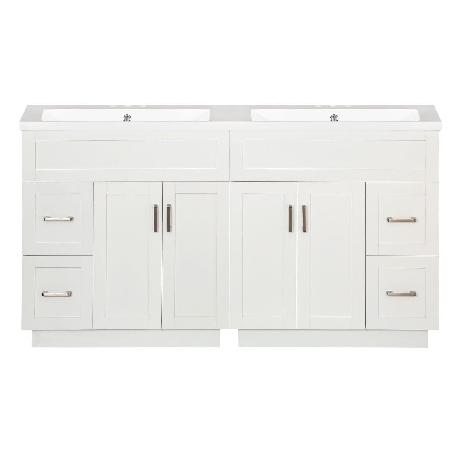 Bathroom Vanity With 2 Doors, 2 Drawers, Adjustable Shelf, Hidden Slides &amp; Soft Close Hinges