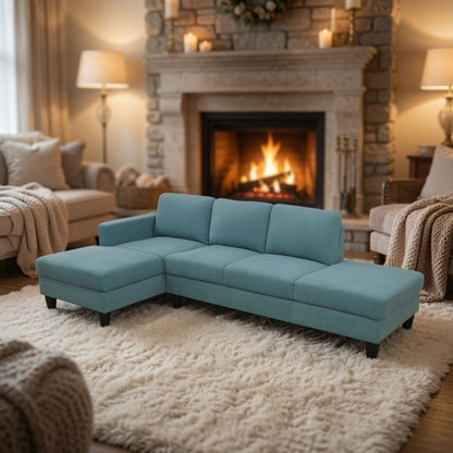 L - Shaped Sectional Sofa With Chaise &amp; Ottoman