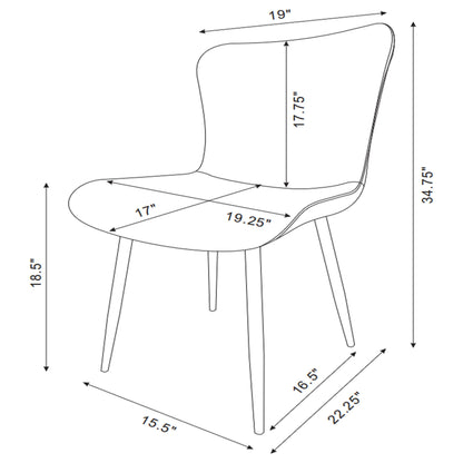 Grant - Upholstered Dining Side Chair (Set of 2) - Warm Gray