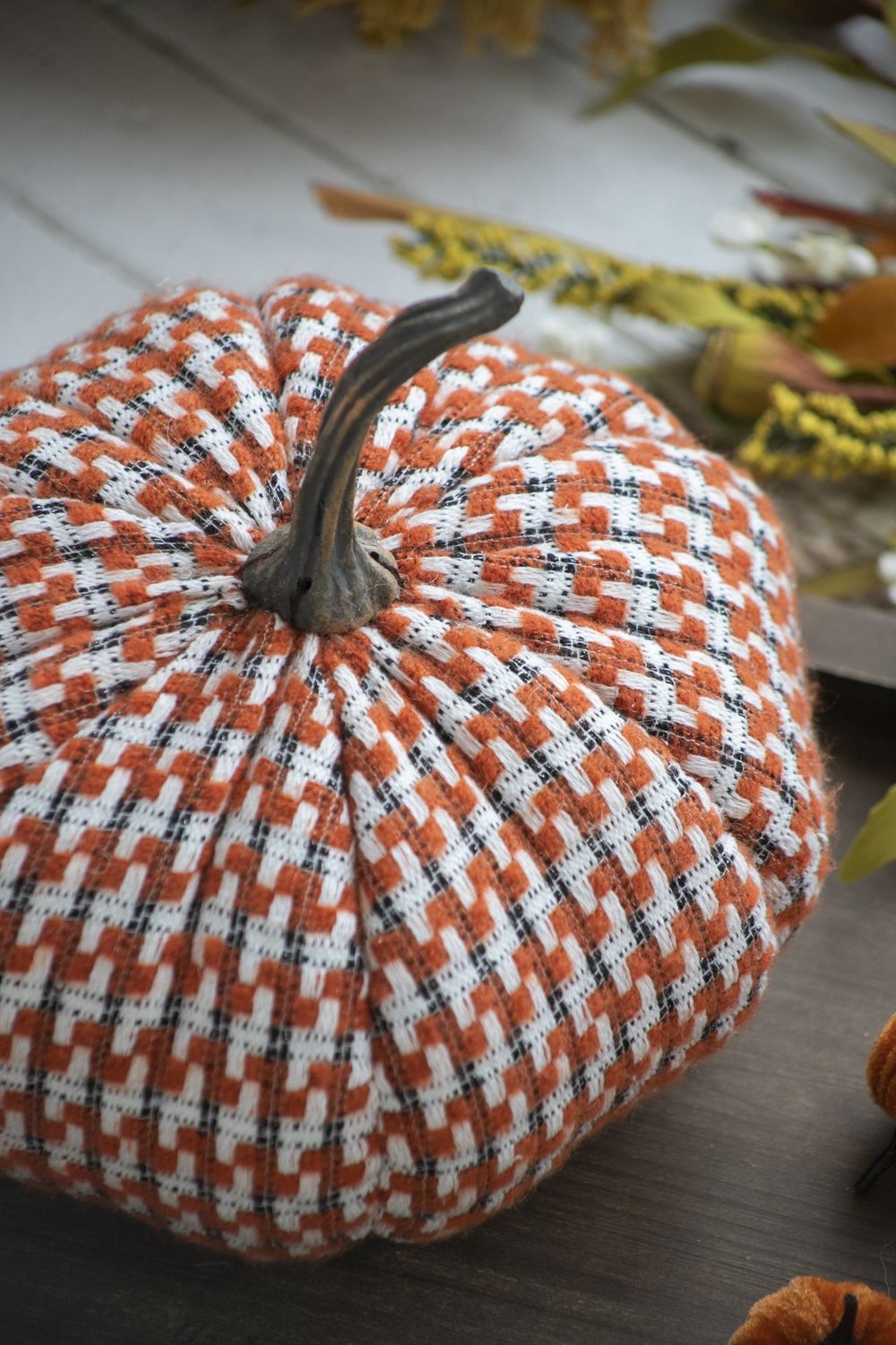 Pumpkin Ornament Decor For Holiday Harvest Festival Fall Festival &amp; Thanksgiving (Set of 2) - Orange Multi