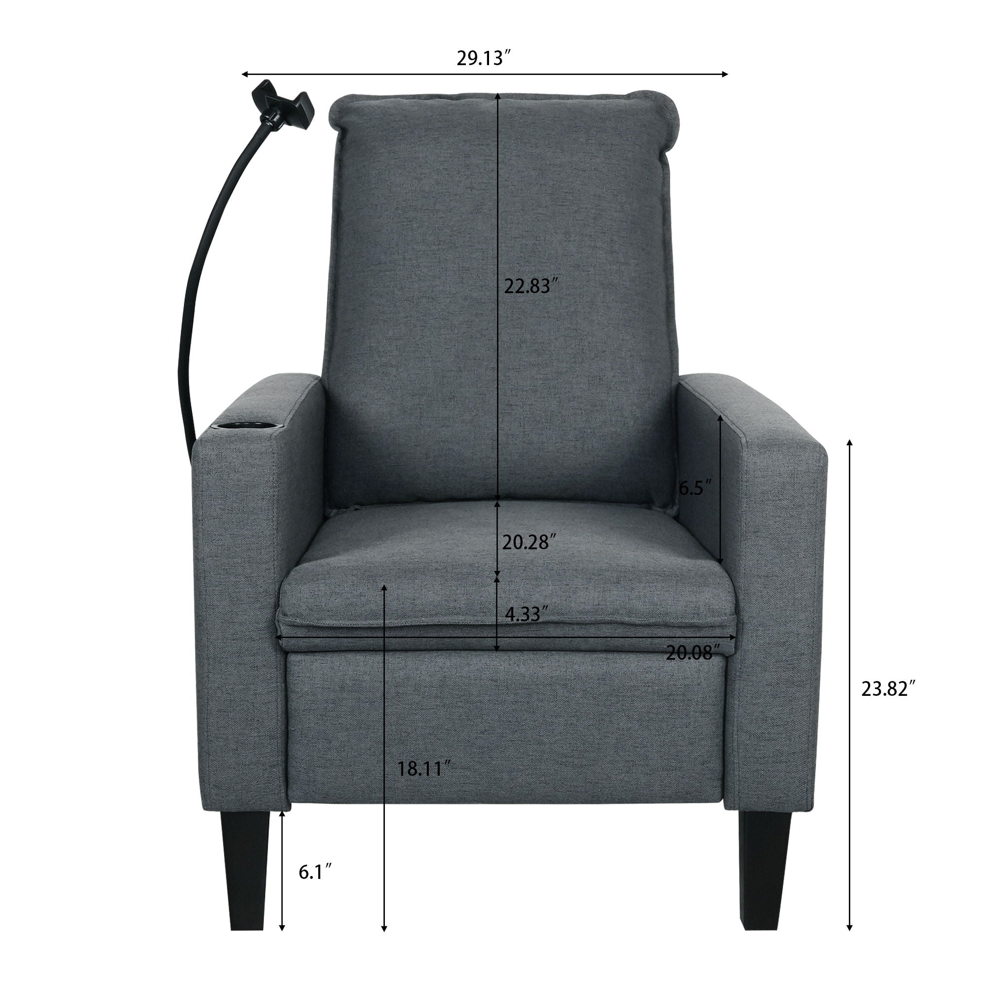 Recliner Chairs For Adults, Adjustable Recliner Sofa With Mobile Phone Holder &amp; Cup Holder, Modern Reclining Chairs Fabric Push Back Recliner Chairs For Living Room, Bedroom