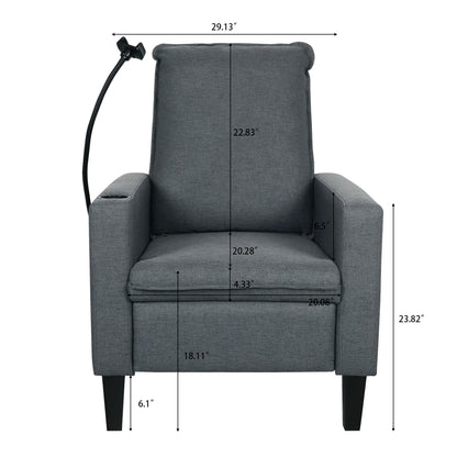 Recliner Chairs For Adults, Adjustable Recliner Sofa With Mobile Phone Holder &amp; Cup Holder, Modern Reclining Chairs Fabric Push Back Recliner Chairs For Living Room, Bedroom