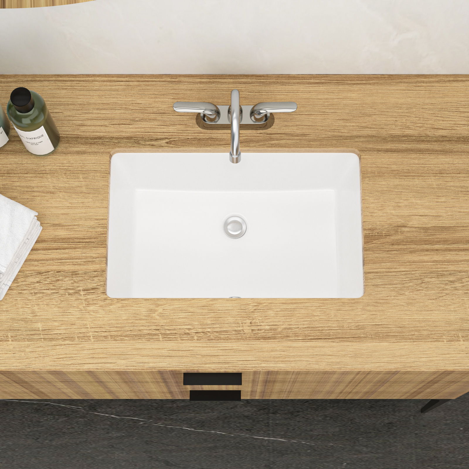 Modern Ceramic Undermount Bathroom Sink With Overflow, High Quality