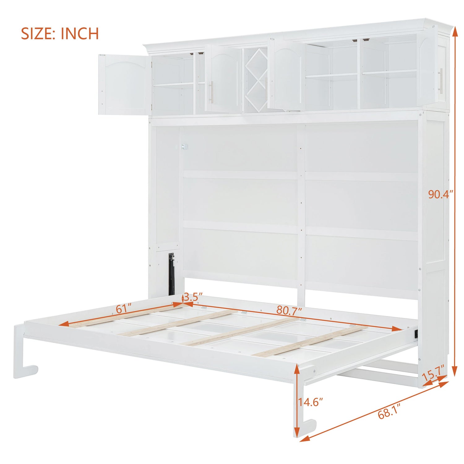 Murphy Wall Bed With Top Cabinets &amp; Wine Rack
