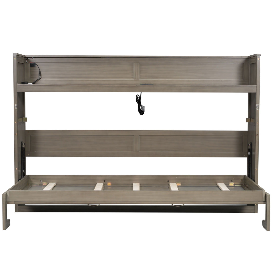 Murphy Bed With Desk, LED Light And USB Charging Station