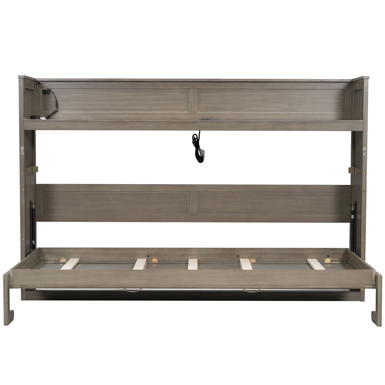 Murphy Bed With Desk, LED Light And USB Charging Station