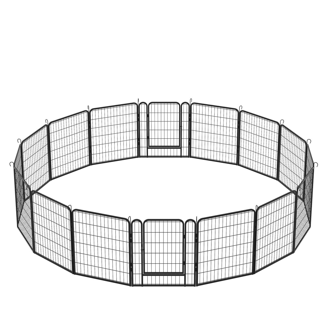 108.27&quot; 16 Panels Heavy Duty Metal Playpen With Door, Dog Fence Pet Exercise Pen For Outdoor - Black