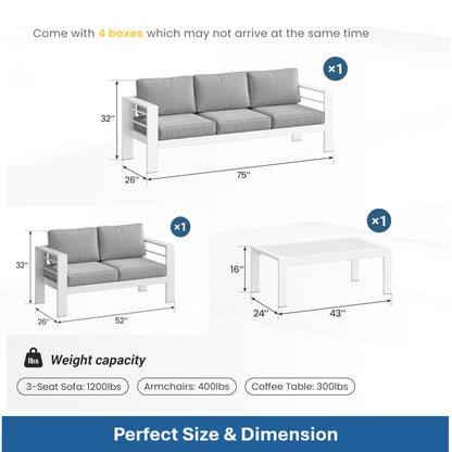 Outdoor Patio Set With All-Weather Thick Cushions