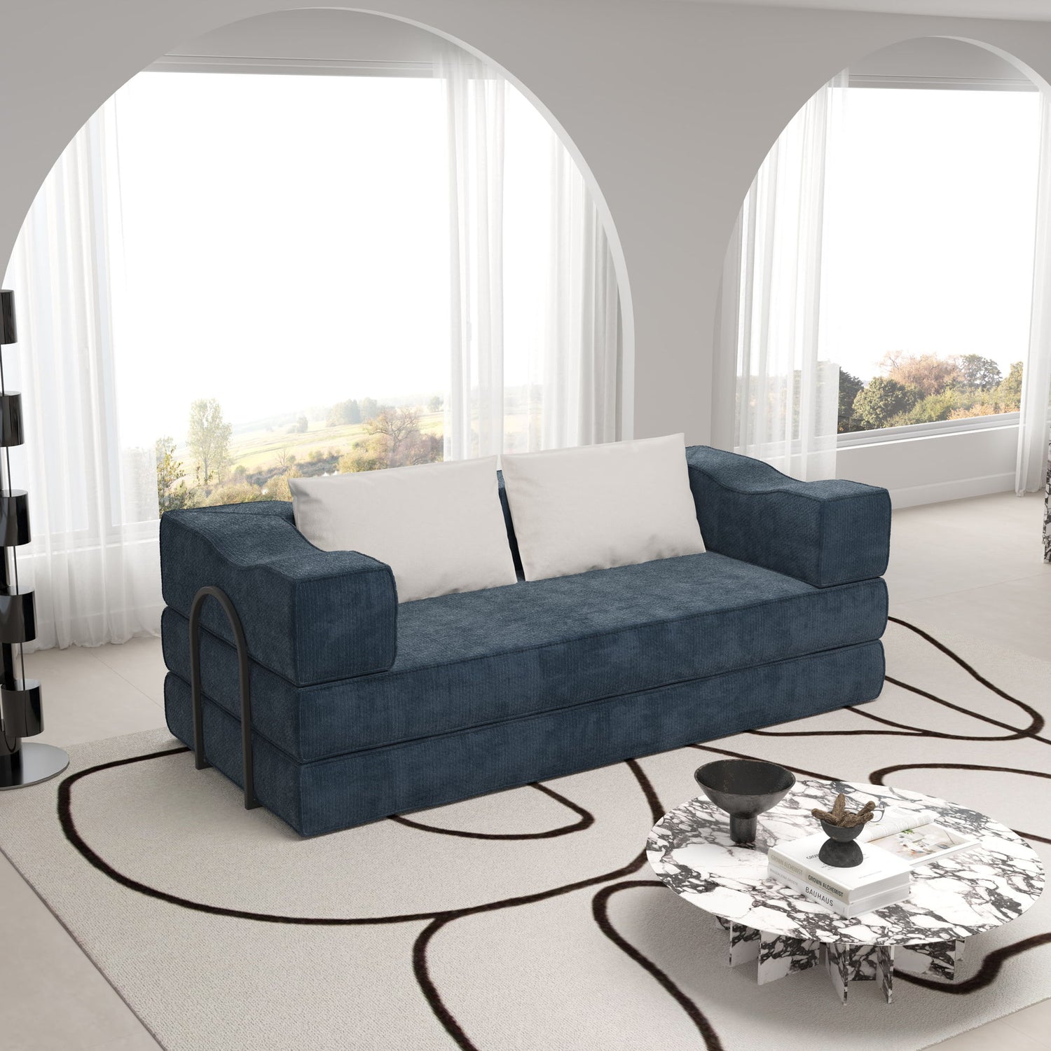 3 Seat Folding Floor Couch &amp; King Size Bed Mattress