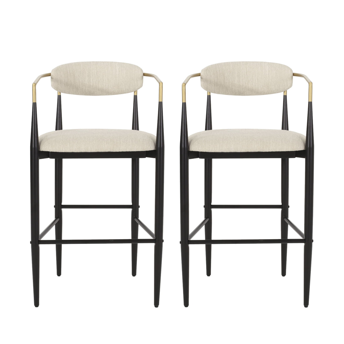 Upholstered Bar Stools With Backs For Kitchen Island (Set of 2)