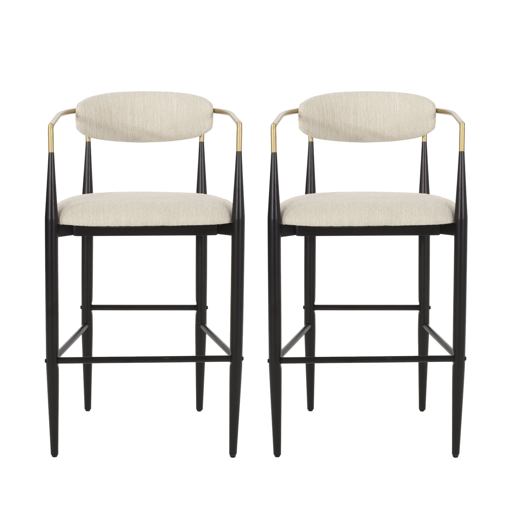 Upholstered Bar Stools With Backs For Kitchen Island (Set of 2)