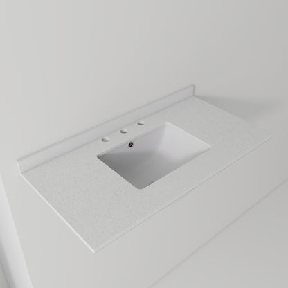 Basin Sink, 0.6" Ultra Thin Profile, Triple Faucet Holes
