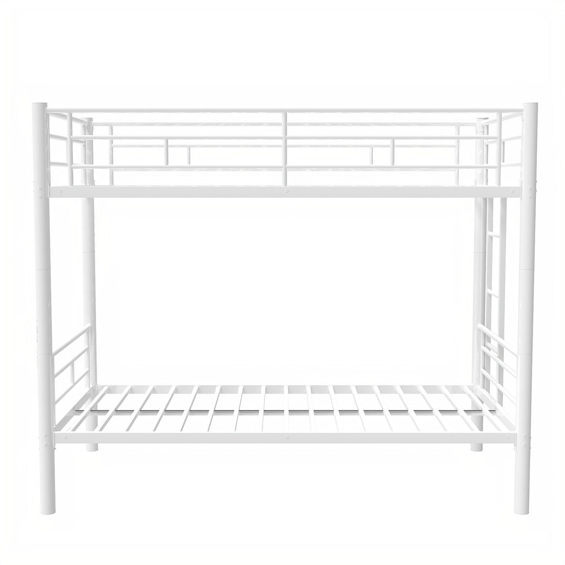 Bunk Bed For Kids, Convertible Frame With Ladders &amp; Guardrail
