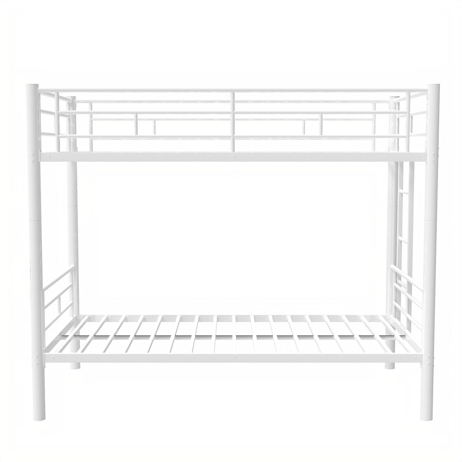 Bunk Bed For Kids, Convertible Frame With Ladders &amp; Guardrail