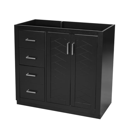 Retro Style Bathroom Vanity, 3 Drawers &amp; Soft Closing Doors