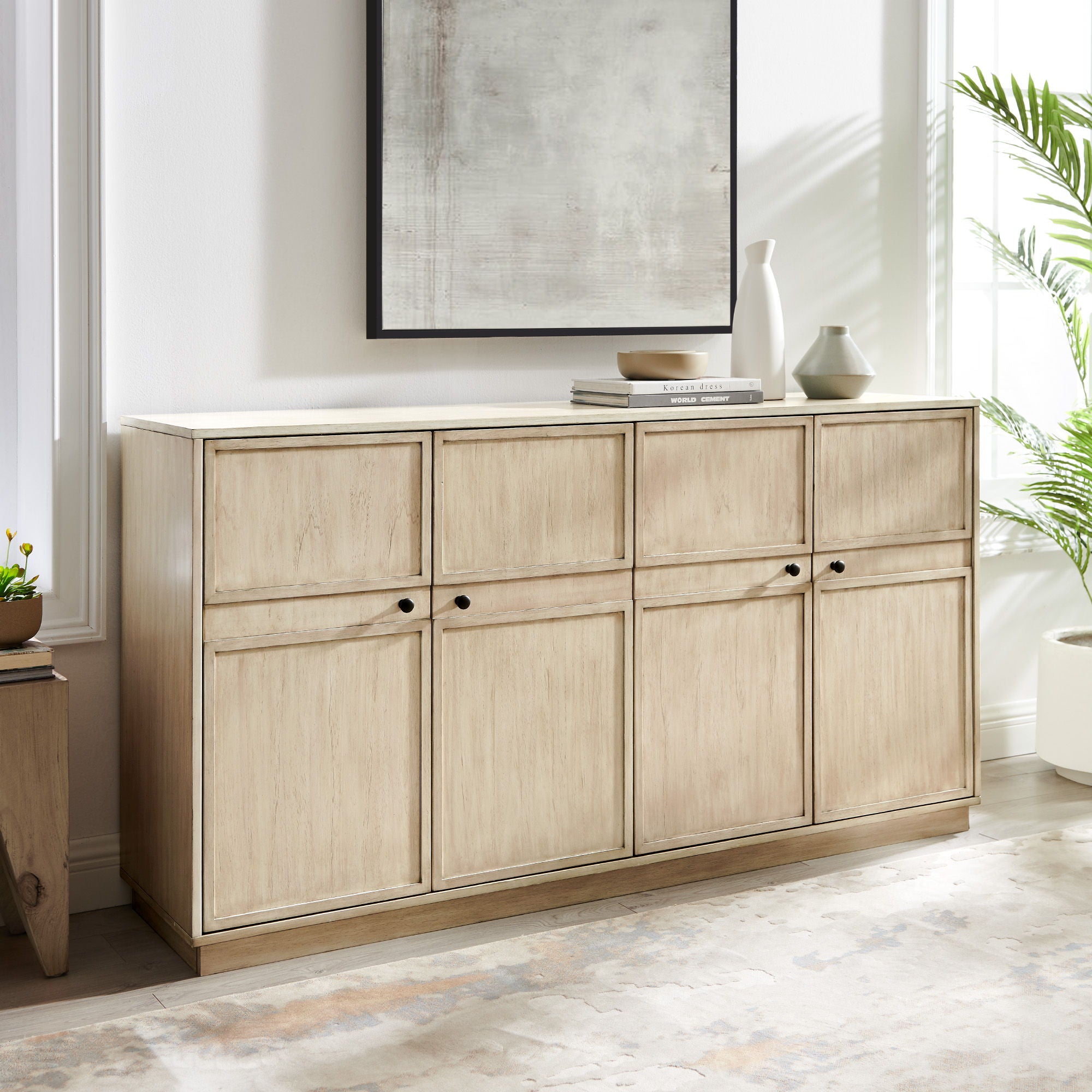 Classic Framed 4 Door Sideboard - Birch