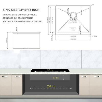 Laundry Workstation Undermount Utility Sink, Deep Single Bowl