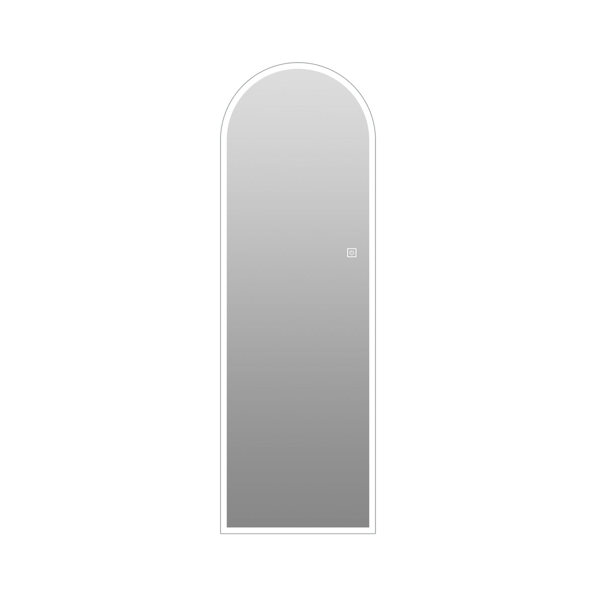 65" X 21" Arched LED Full Length Mirror, Wall Mounted Lighted Full Body Mirror With Frosted Edge Lighting, 3 Color Temperatures &amp; Stepless Dimming - Silver