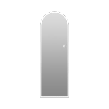 65" X 21" Arched LED Full Length Mirror, Wall Mounted Lighted Full Body Mirror With Frosted Edge Lighting, 3 Color Temperatures &amp; Stepless Dimming - Silver