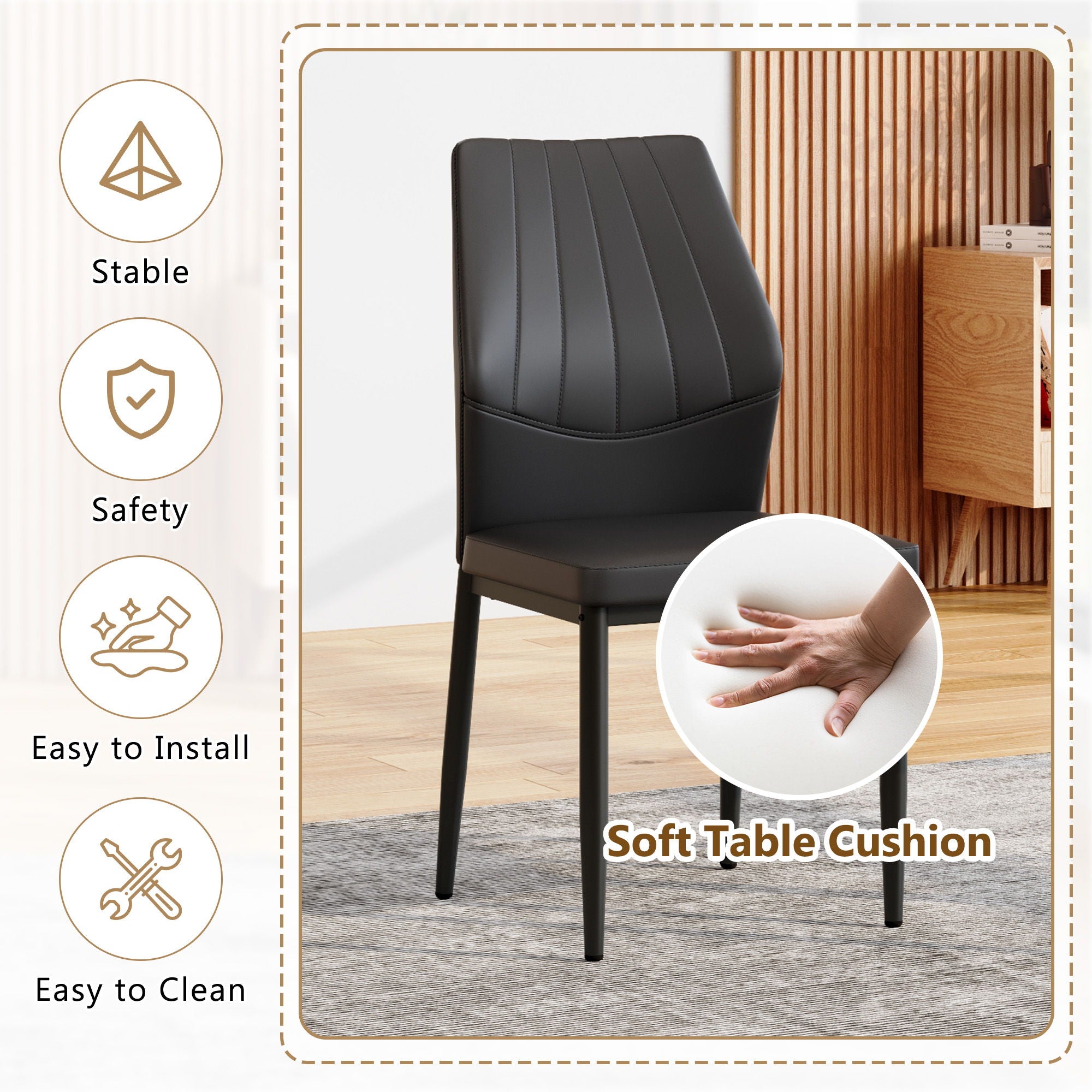 Dining Chairs With Shell Pattern, Comfort And Style