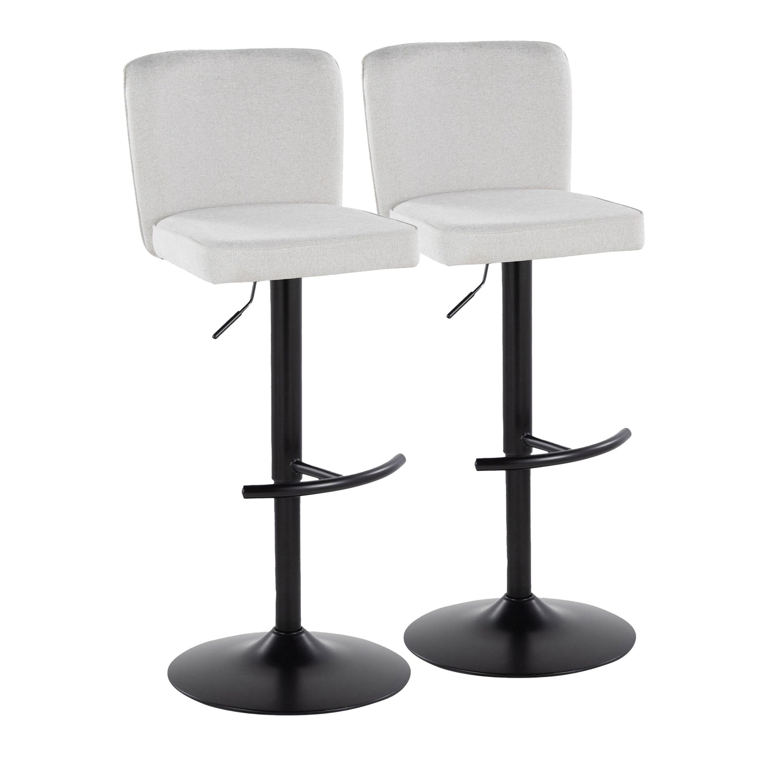 Henry - Contemporary Adjustable Barstool &amp; Swivel With Rounded T Footrest (Set of 2)