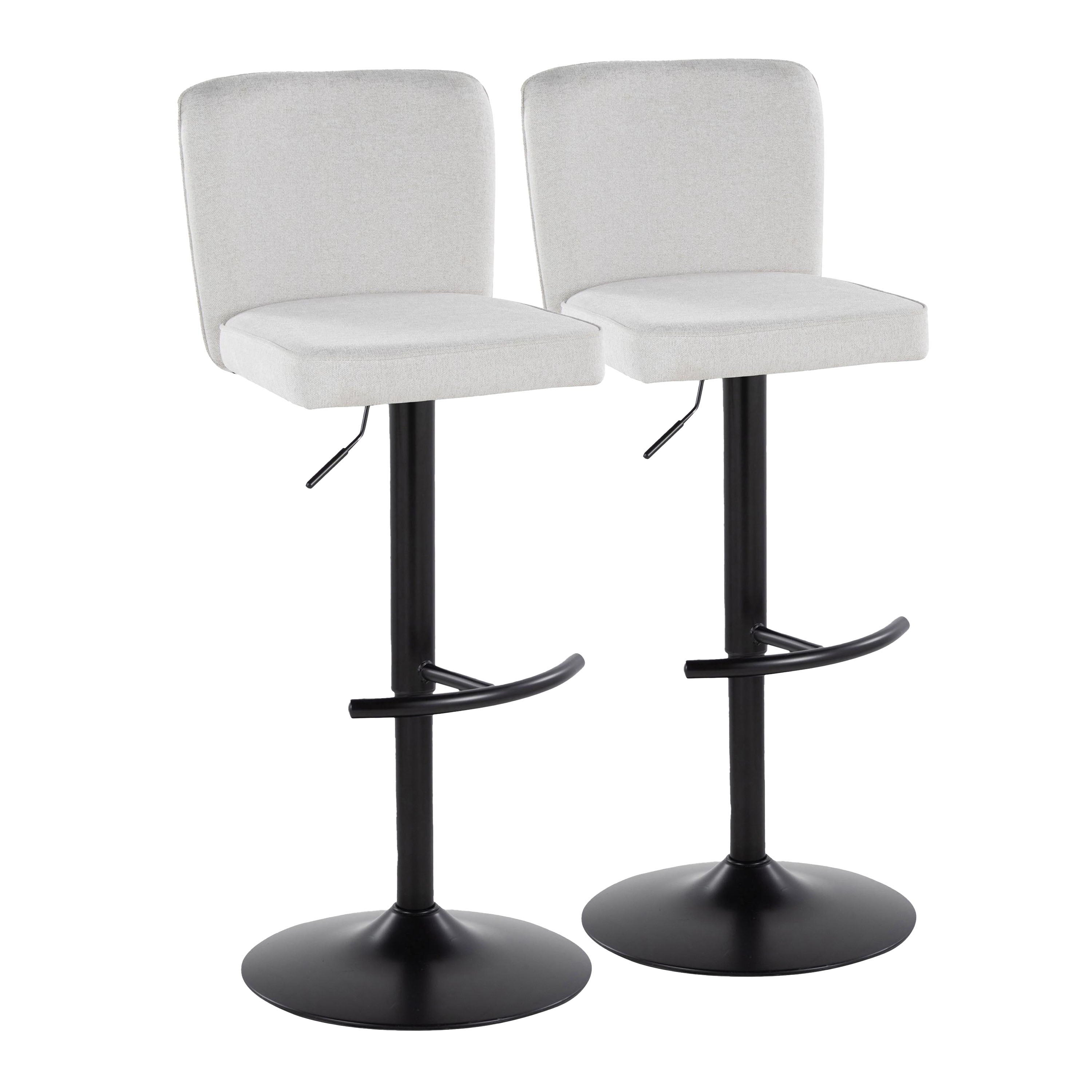 Henry - Contemporary Adjustable Barstool &amp; Swivel With Rounded T Footrest (Set of 2)