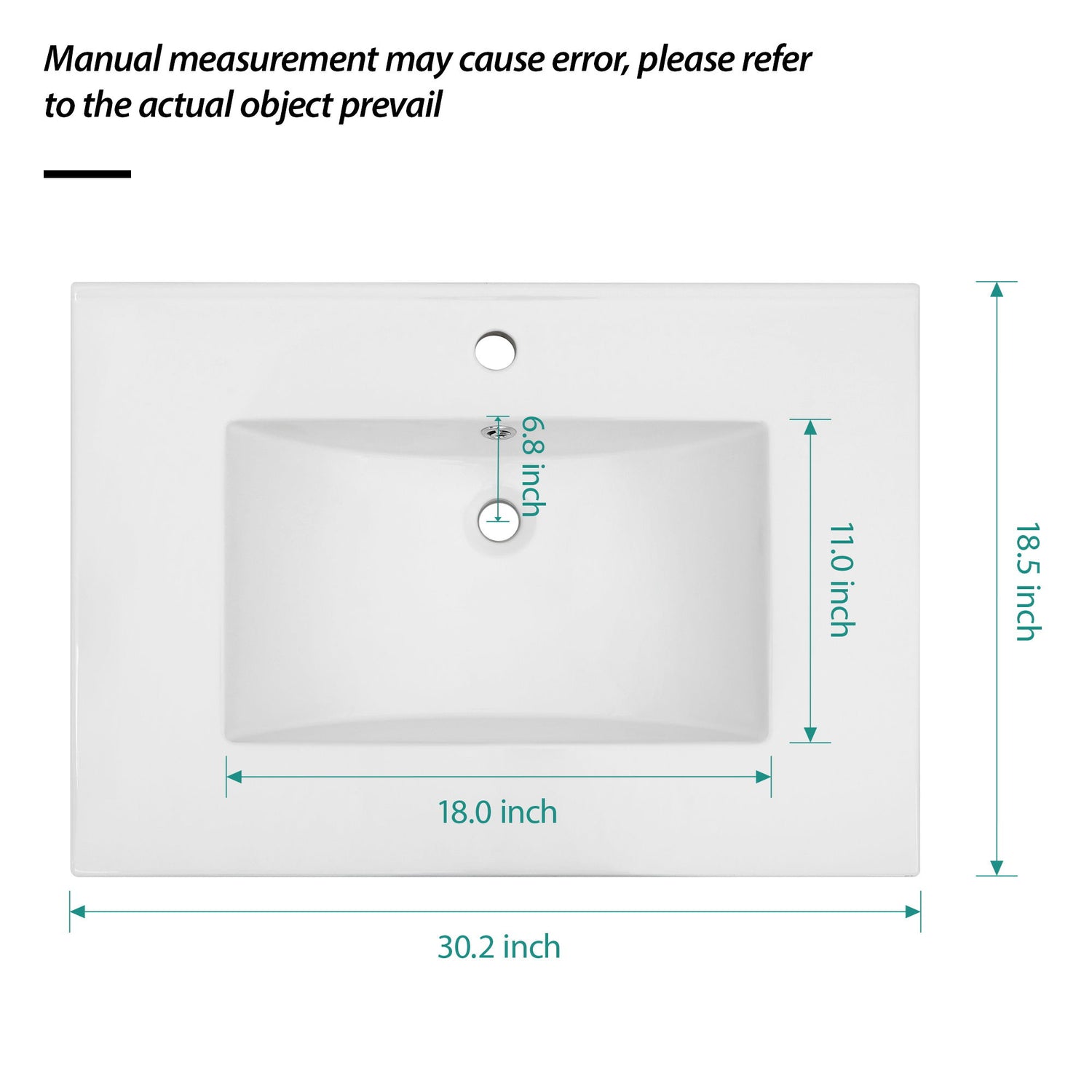 Premium Rectangular Vanity Top With Single Faucet Hole And Overflow