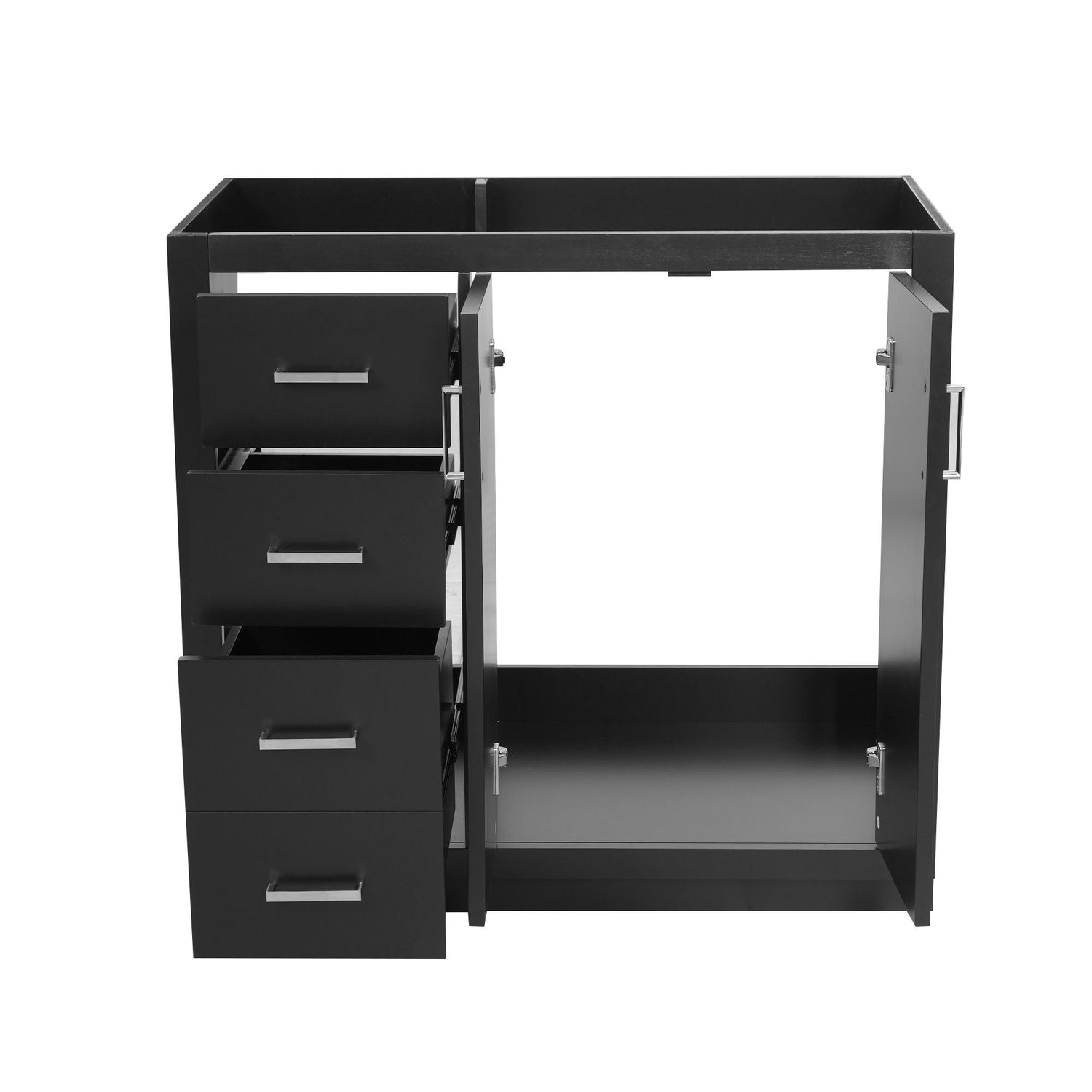 Retro Style Bathroom Vanity, 3 Drawers &amp; Soft Closing Doors