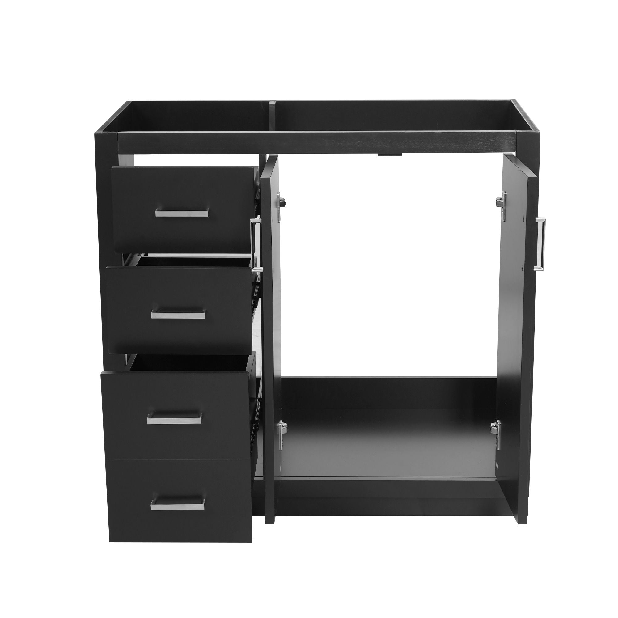 Retro Style Bathroom Vanity, 3 Drawers &amp; Soft Closing Doors