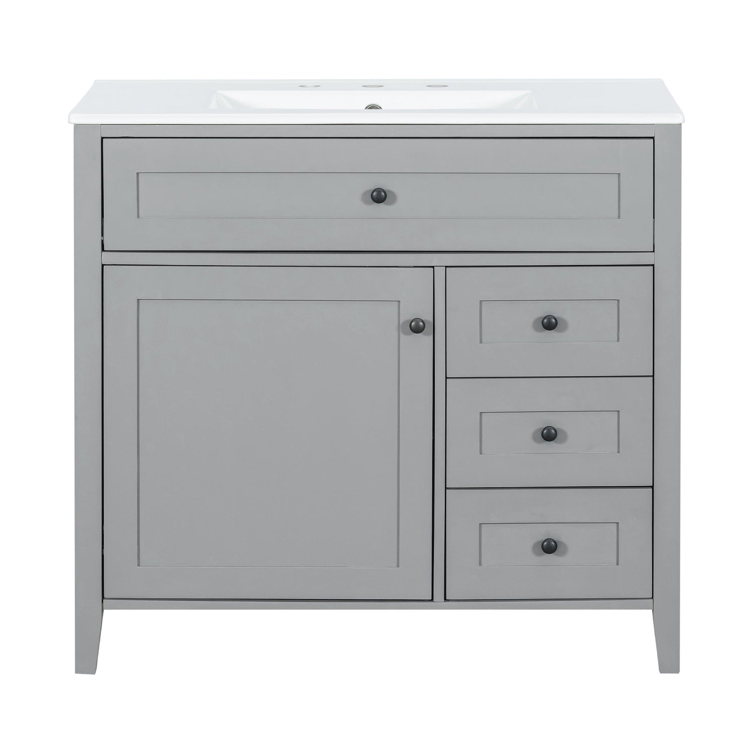 Bathroom Vanity With Sink, Cabinet With 3 Drawers And Adjustable Shelf