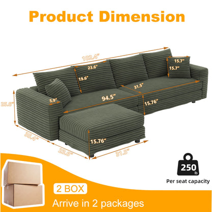 Modern Comfy Upholstered Sofa Cloud Couch &amp; Deep Seat Couches