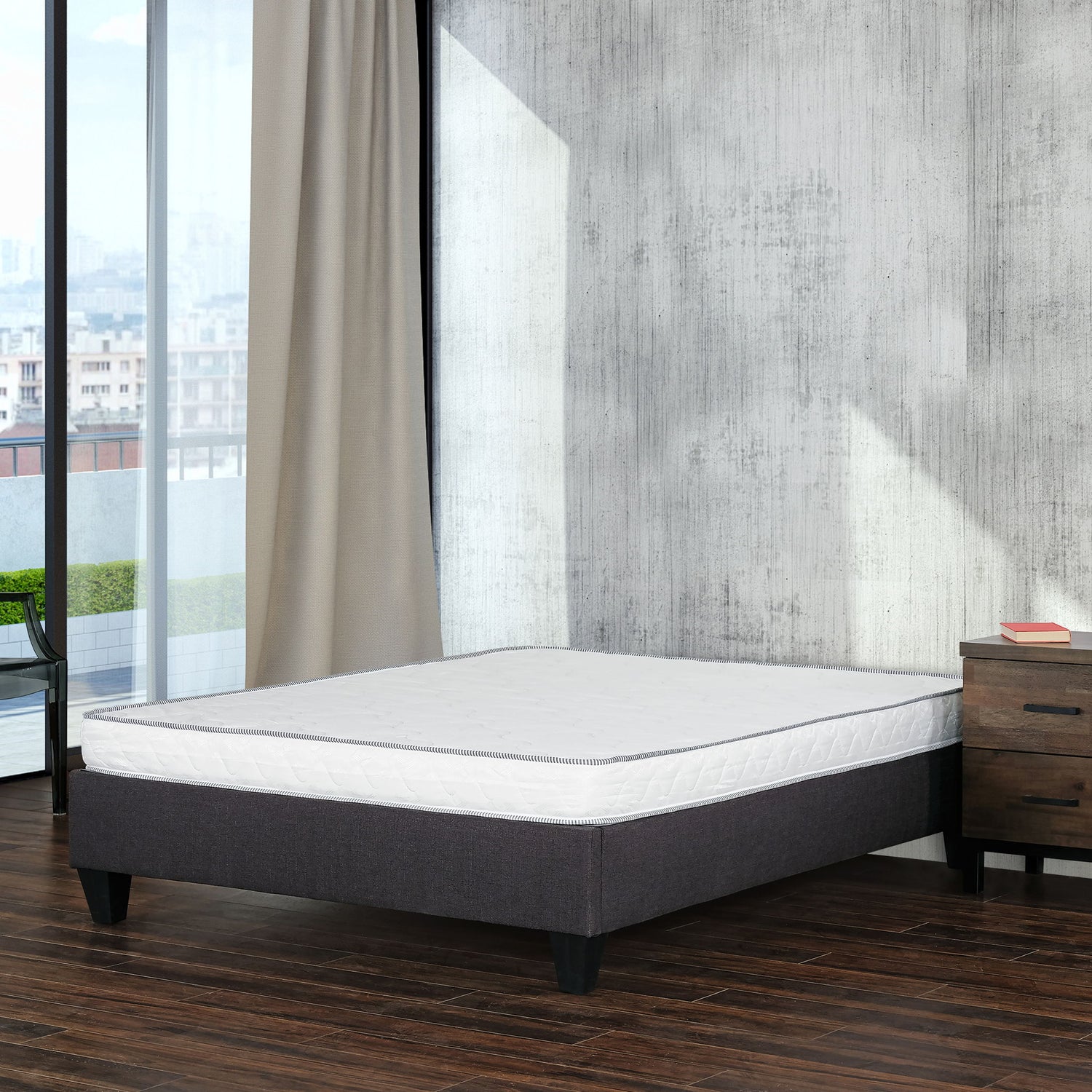 Reversible 6&quot; Full Size Mattress In A Box Pressure Relief And Cooling Technology - White
