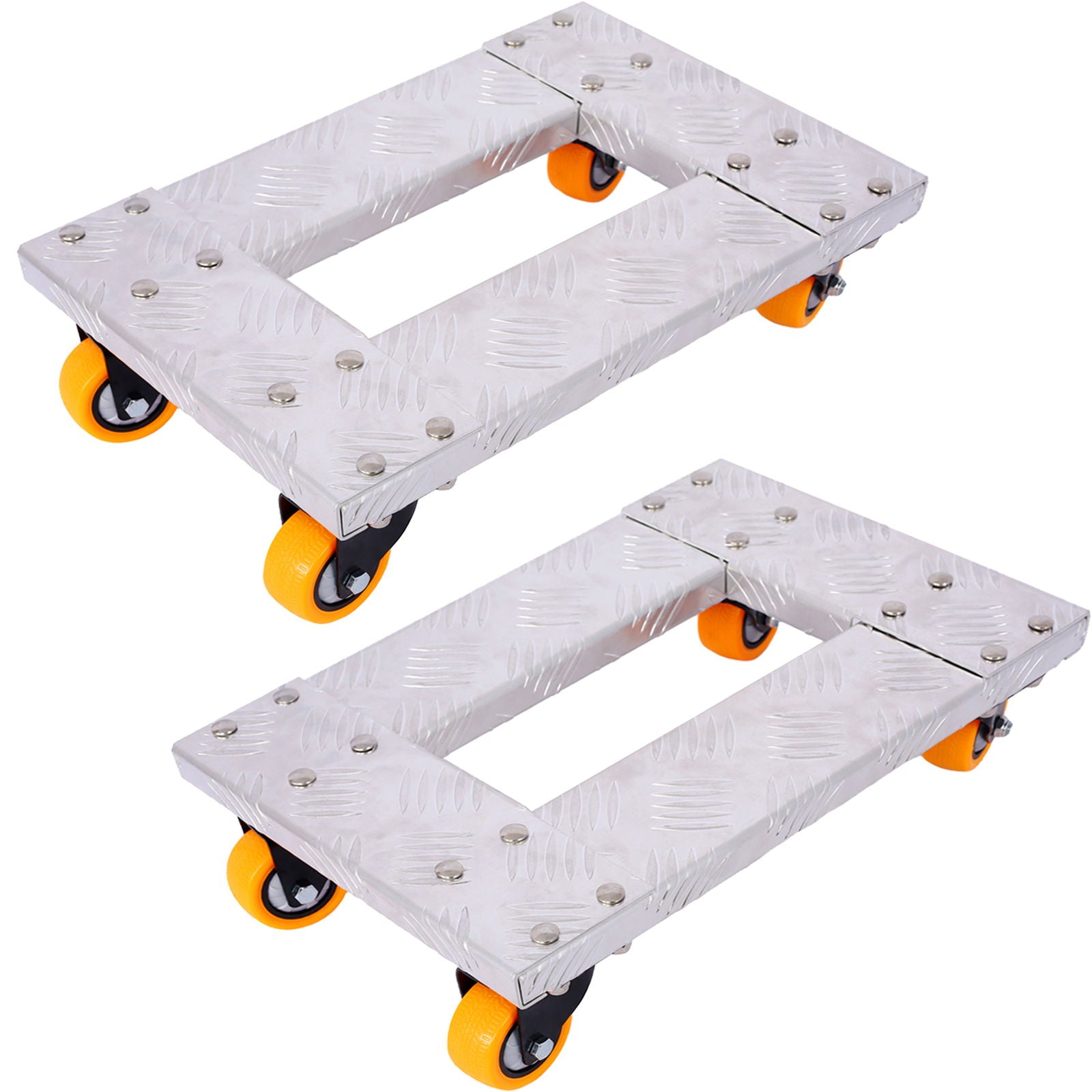 Heavy Duty Furniture Dolly Trolley Car, Aluminum Frame With 3&quot; Tpu Professional Casters, Brake Option