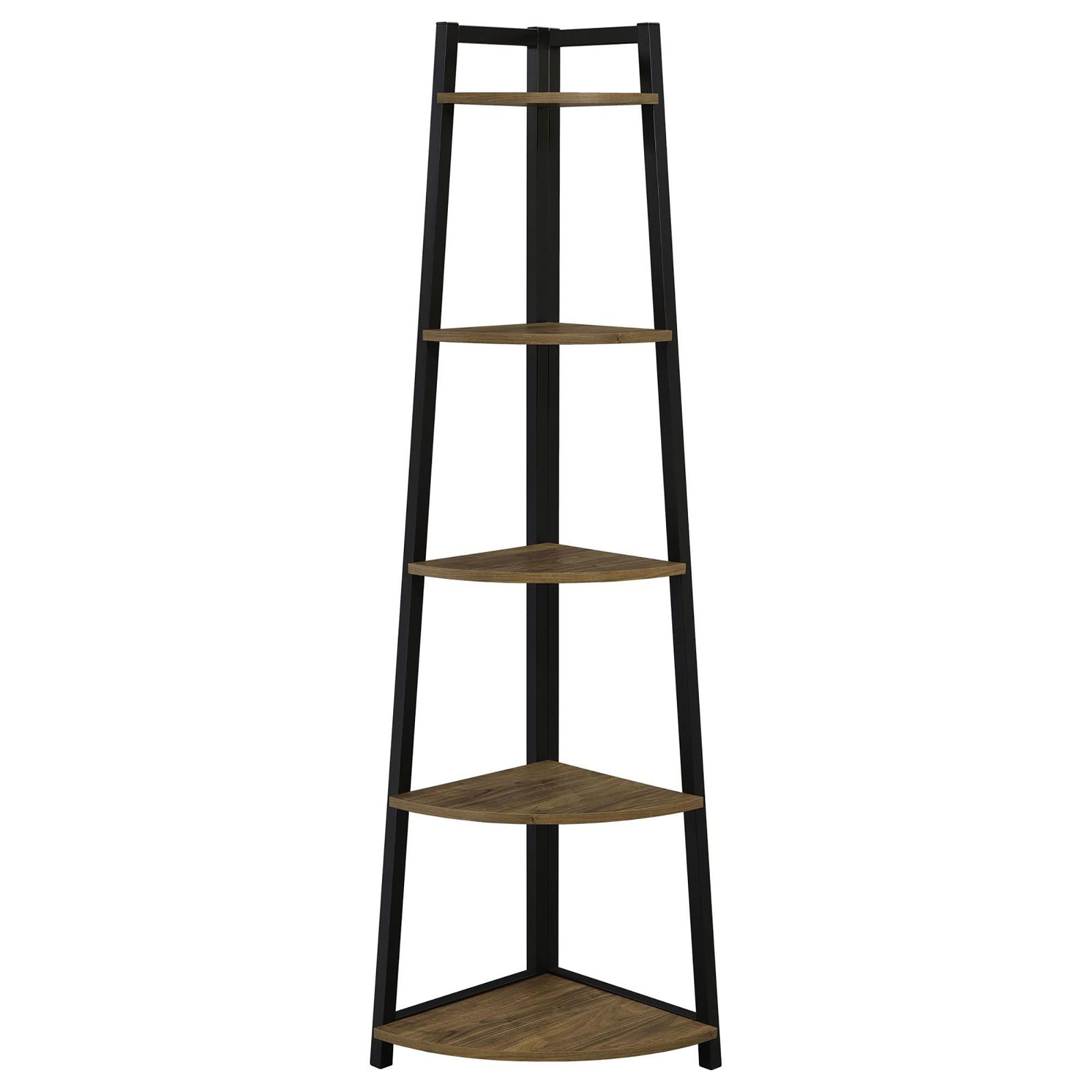 5 Tier Corner Bookcase - Brown