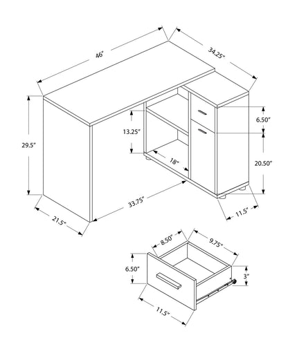 Computer Desk, Home Office, Corner, Storage Drawers, L Shape, Contemporary &amp; Modern
