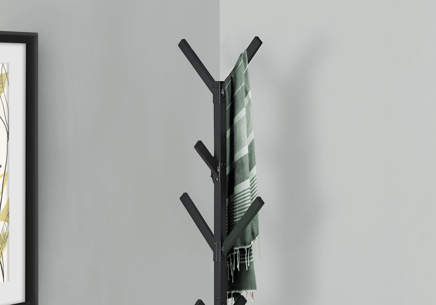 Coat Rack, Hall Tree, Free Standing, 8 Hooks, Entryway, Contemporary &amp; Modern