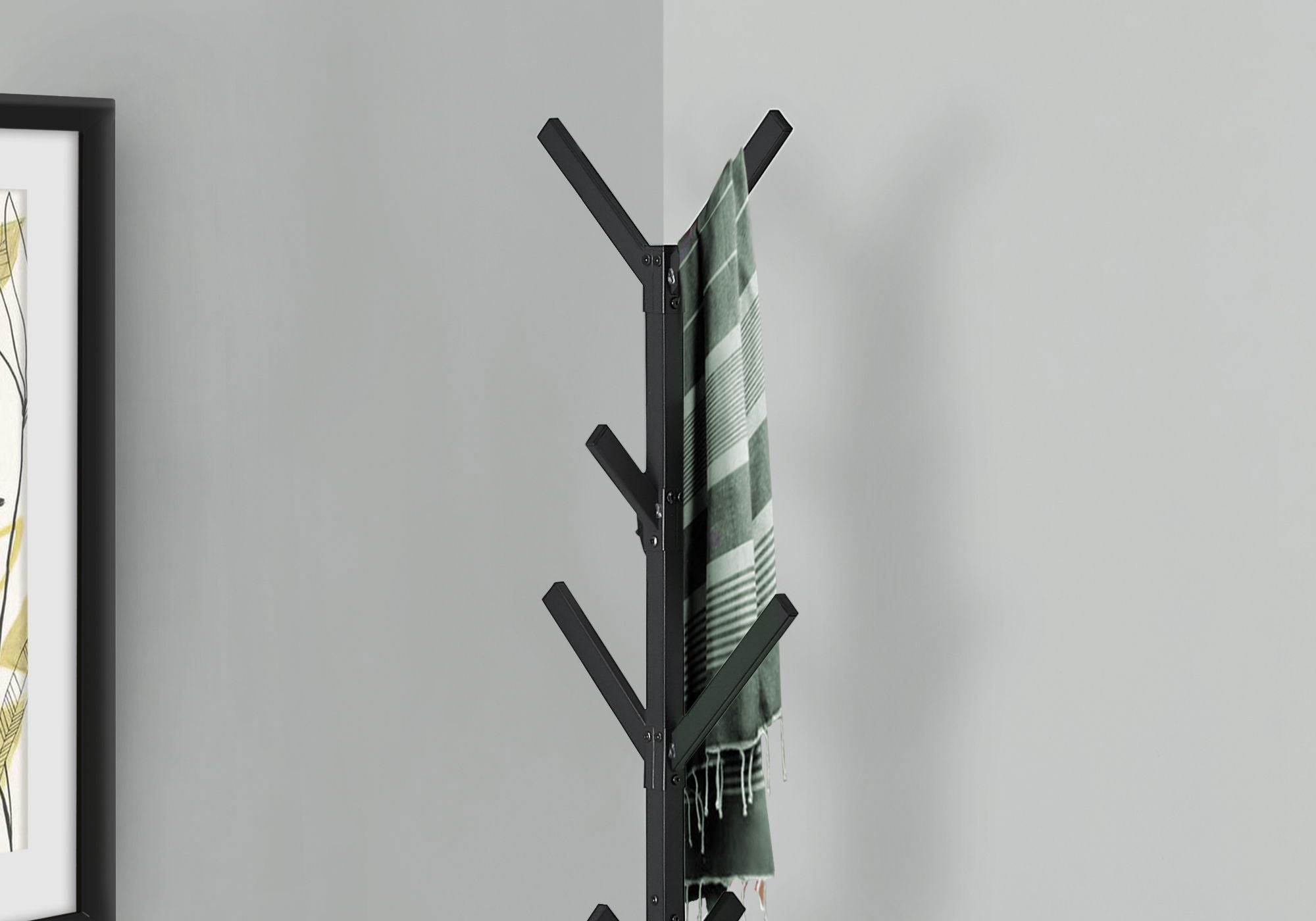 Coat Rack, Hall Tree, Free Standing, 8 Hooks, Entryway, Contemporary &amp; Modern