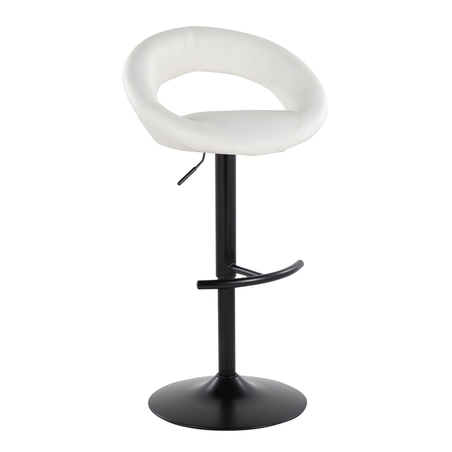 Posh - Contemporary Adjustable Barstool With Swivel &amp; Rounded T Footrest (Set of 2)