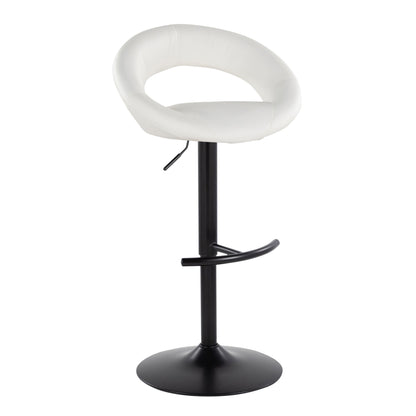 Posh - Contemporary Adjustable Barstool With Swivel &amp; Rounded T Footrest (Set of 2)