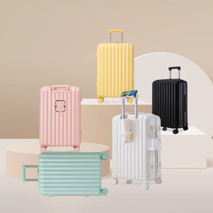 20" / 24" / 28" 3 Pieces / Set Spinner Wheel Luggage, Carry On Suitcase, With Cup Holder &amp; USB Port &amp; Phone Holder