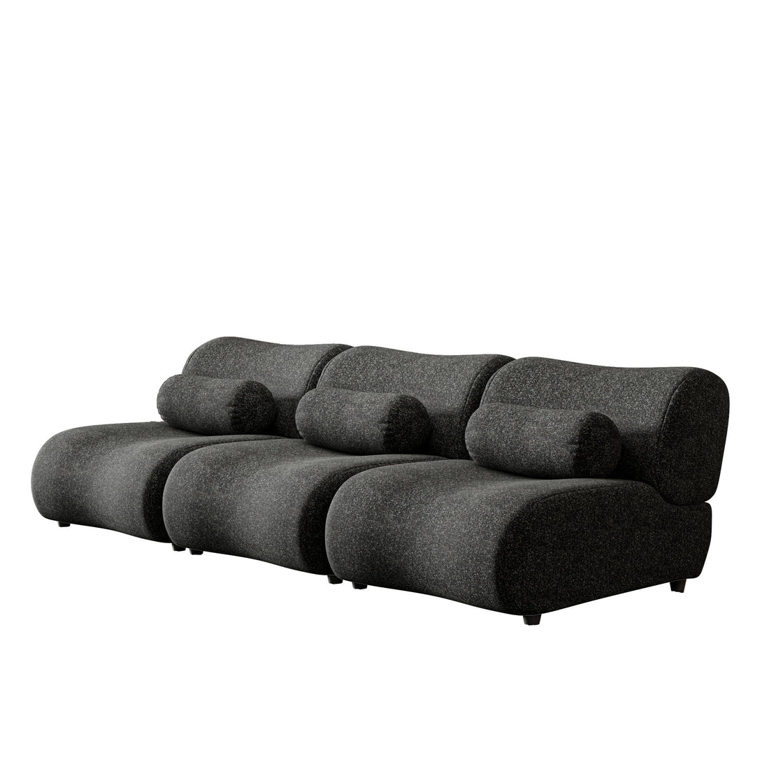 Contemporary Modular 3 Seat Sectional With Deep Seating, Soft Backrest
