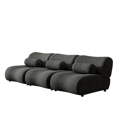 Contemporary Modular 3 Seat Sectional With Deep Seating, Soft Backrest