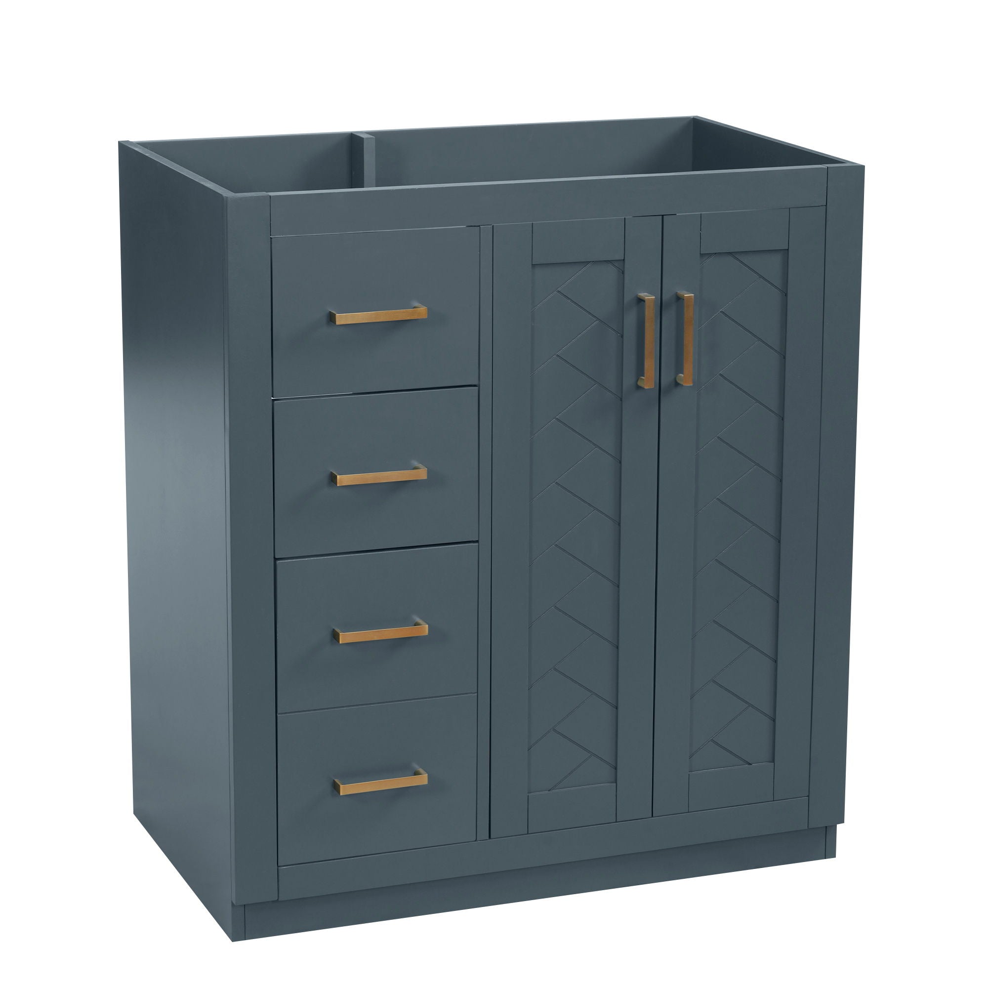 Retro Style Bathroom Vanity With 3 Drawers &amp; Soft-Closing Doors