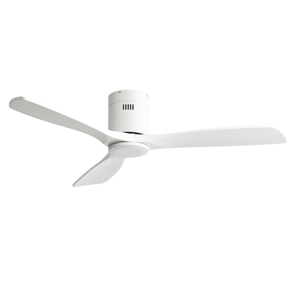 52" Flush Mount Ceiling Fan &amp; Remote, No Light, 3 Blades, 6 Speed DC Motor For Indoor Patio - White