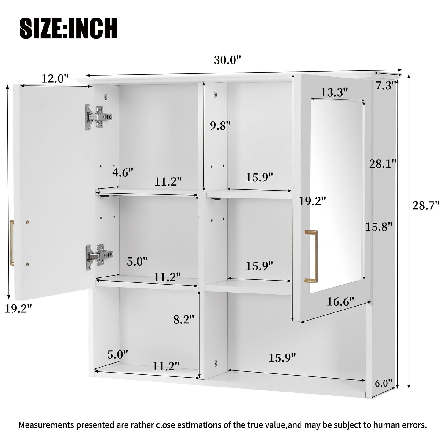 2 In 1 Wall-Mounted Mirror Cabinet With Adjustable Shelves, Soft-Close Doors, High-Definition Mirror &amp; Storage