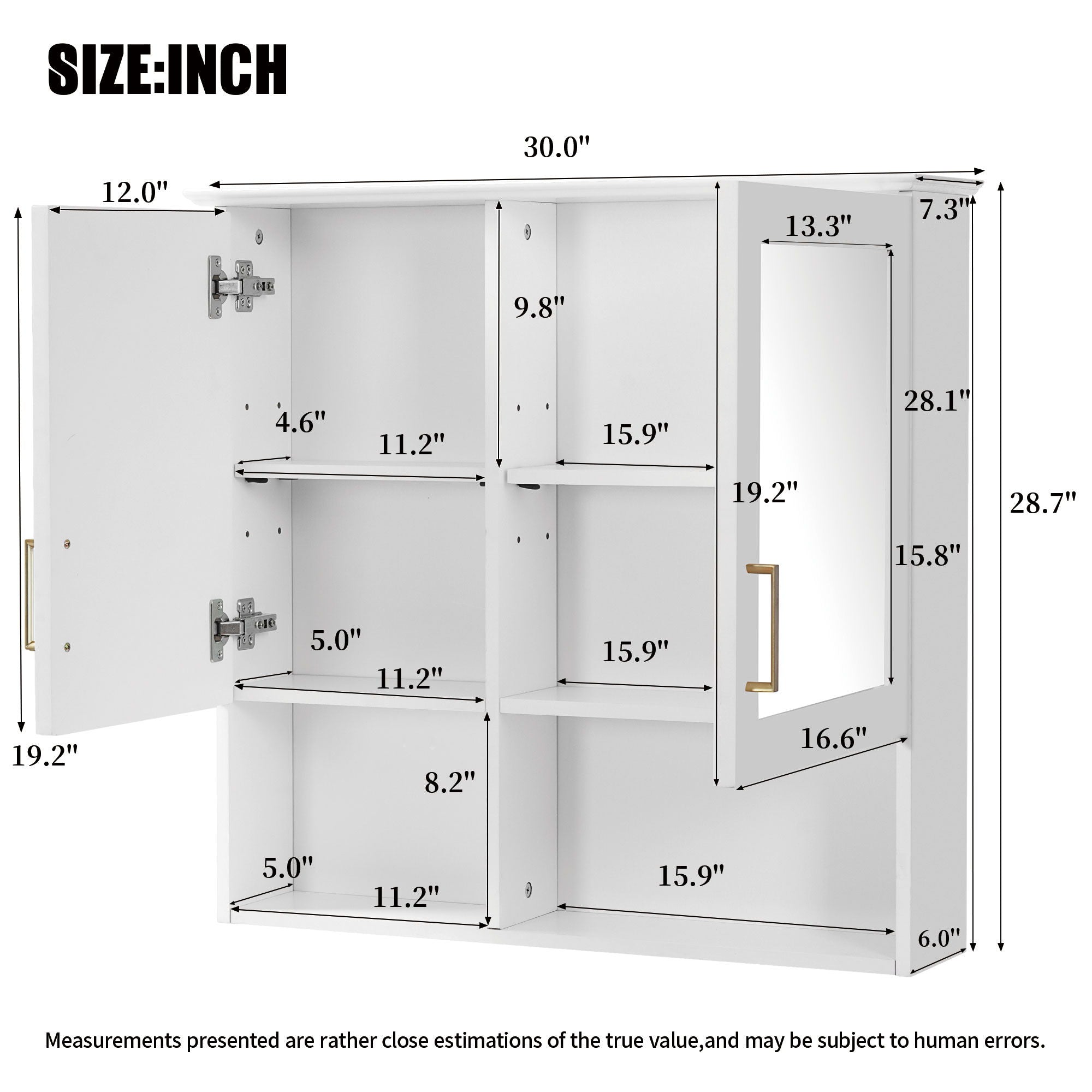 2 In 1 Wall-Mounted Mirror Cabinet With Adjustable Shelves, Soft-Close Doors, High-Definition Mirror &amp; Storage