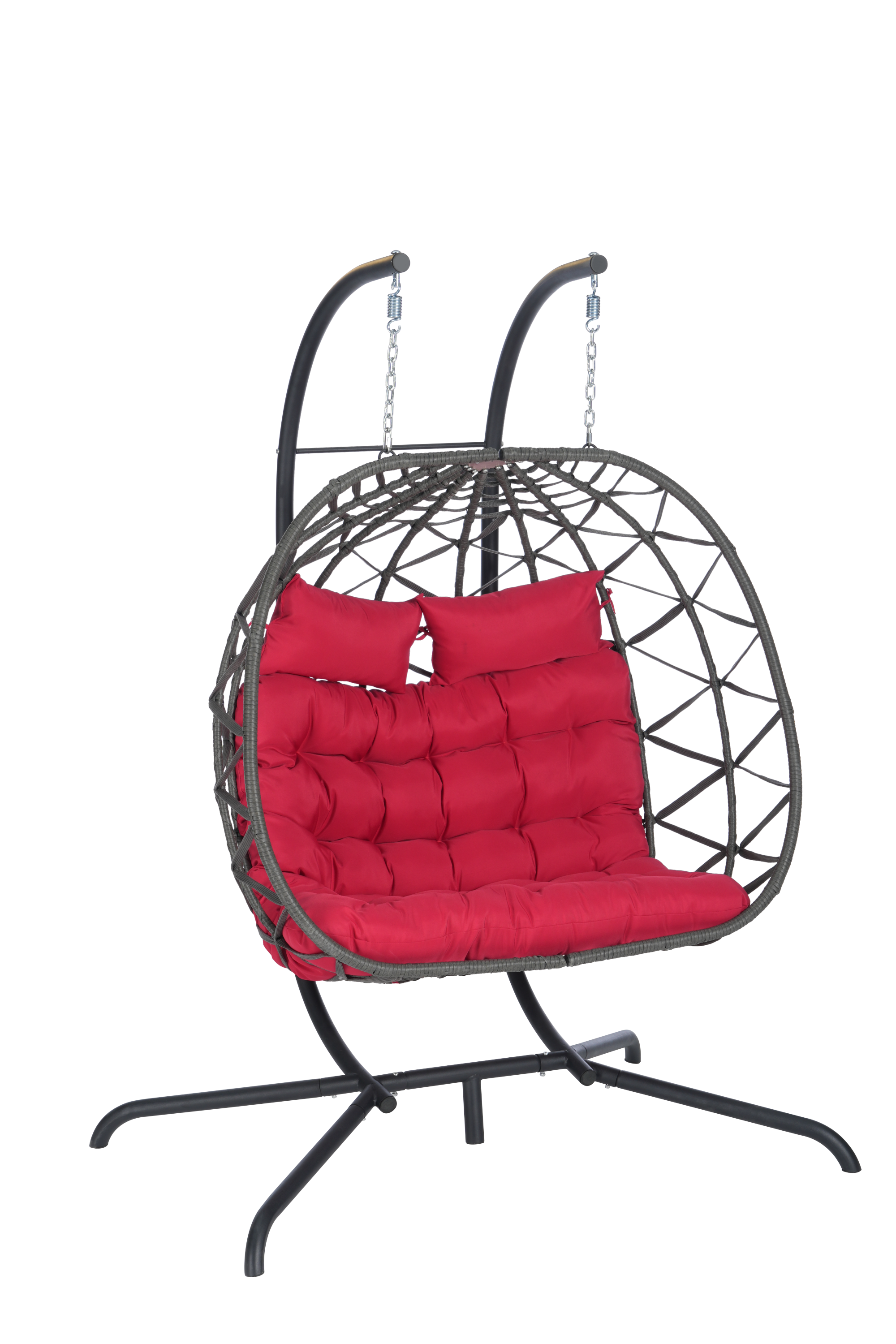 2 Person Outdoor Rattan Hanging Chair Patio Wicker Egg Chair