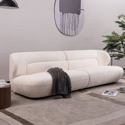 Modern Fashion Yp40116W Circular Curve Design Sofa, 4 Seater For Office &amp; Bedroom - White